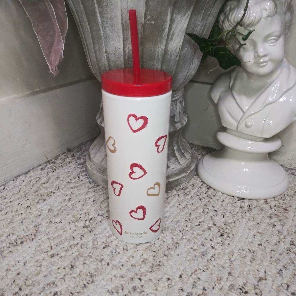 Kate Spade Valentine's Heart Decorated Cold Tumbler - Picture 8 of 8